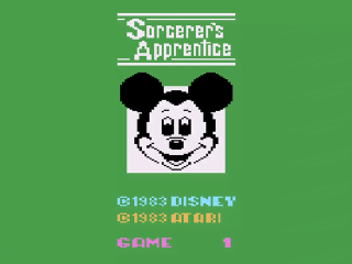 Sorcerer's Apprentice title screen for Atari 2600